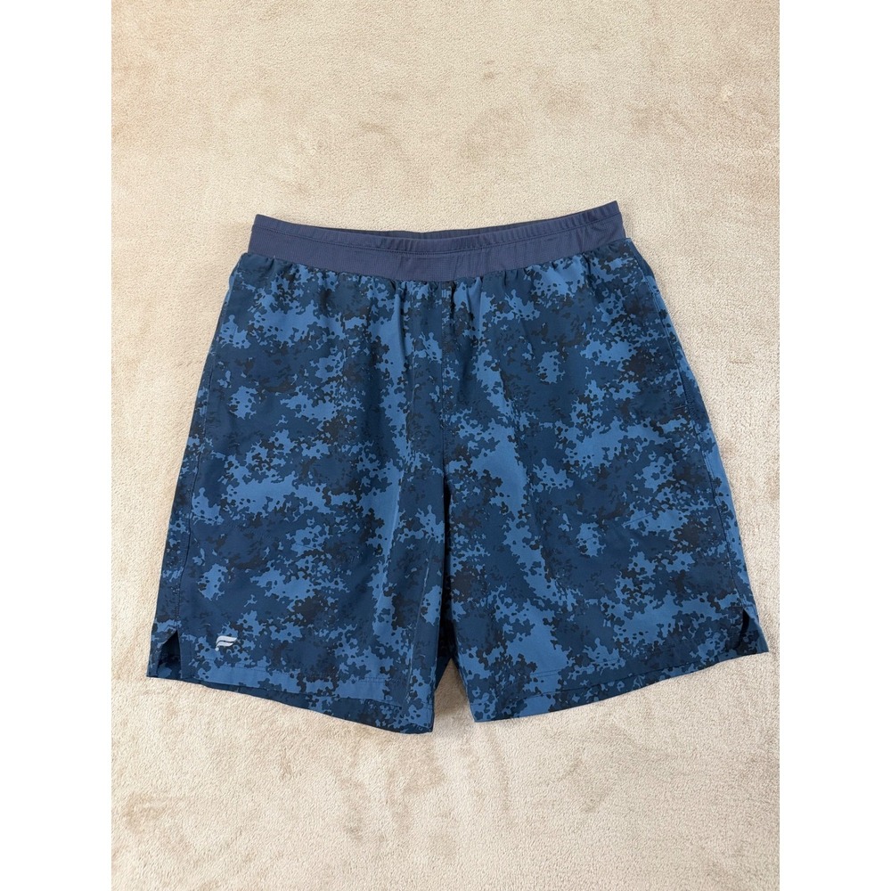 Fabletics Athletic Lined Shorts 7" Men's Size XL Blue Digital Camo‎ EUC